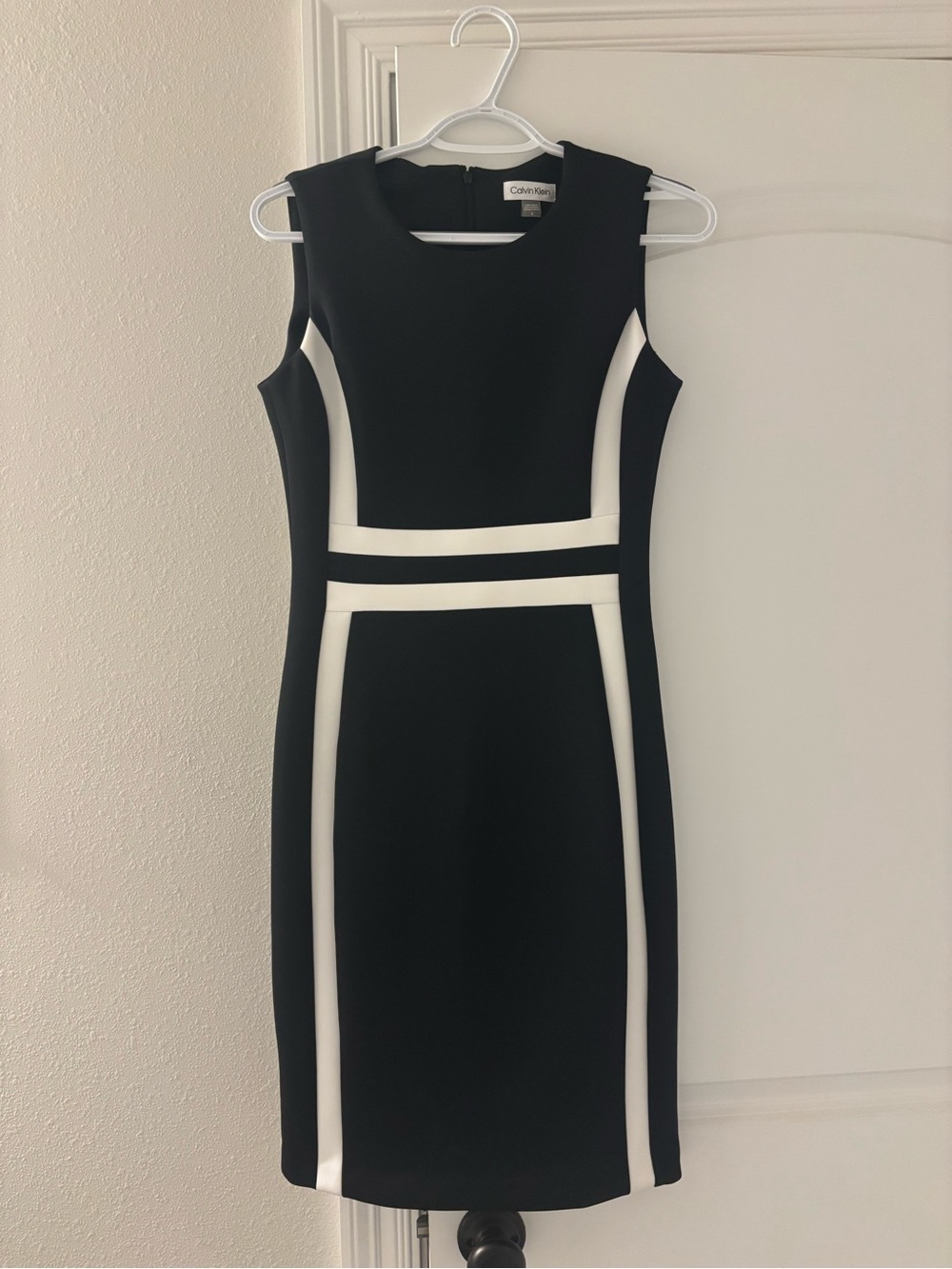 Calvin Klein Black Dress with White Contrast Panels